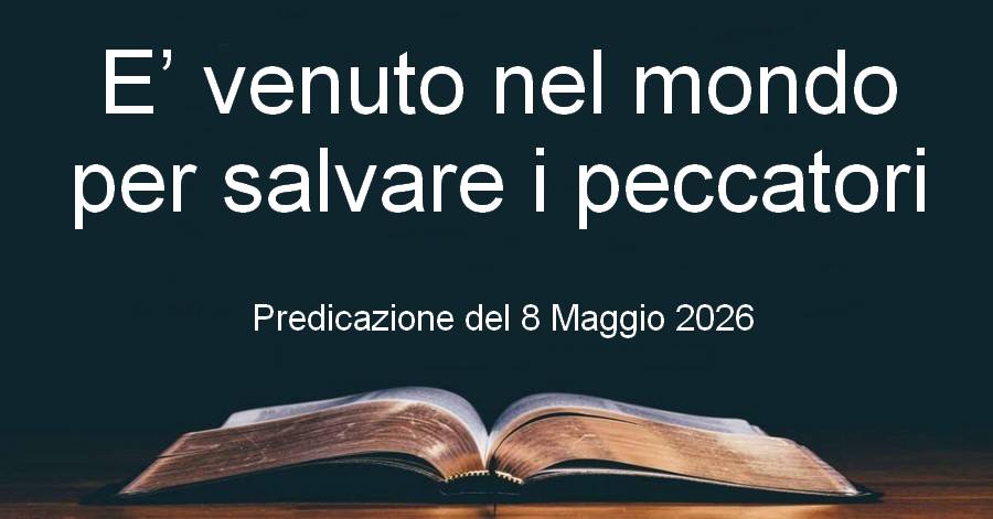 È venuto nel mondo per salvare i peccatori